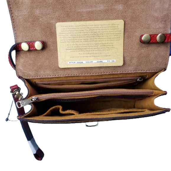 Patricia Nash Tooled Ochre/Red Lanza Crossbody Organizer NWT - Picture 14 of 15